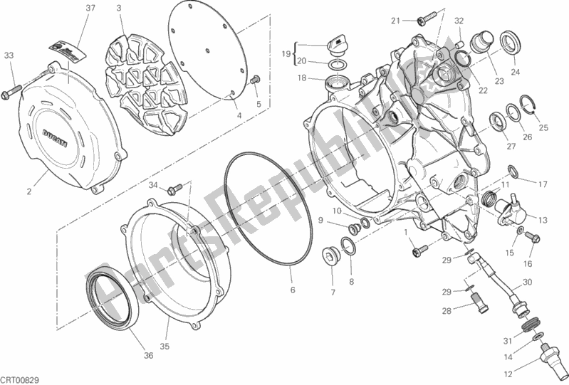 Wszystkie części do Pokrywa Sprz? G? A Ducati Superbike Panigale V4 R USA 998 2019